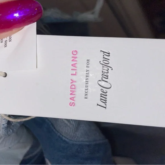 💎NWT Sandy Liang x Lane Crawford denim mini skirt broken heart - Picture 7 of 8